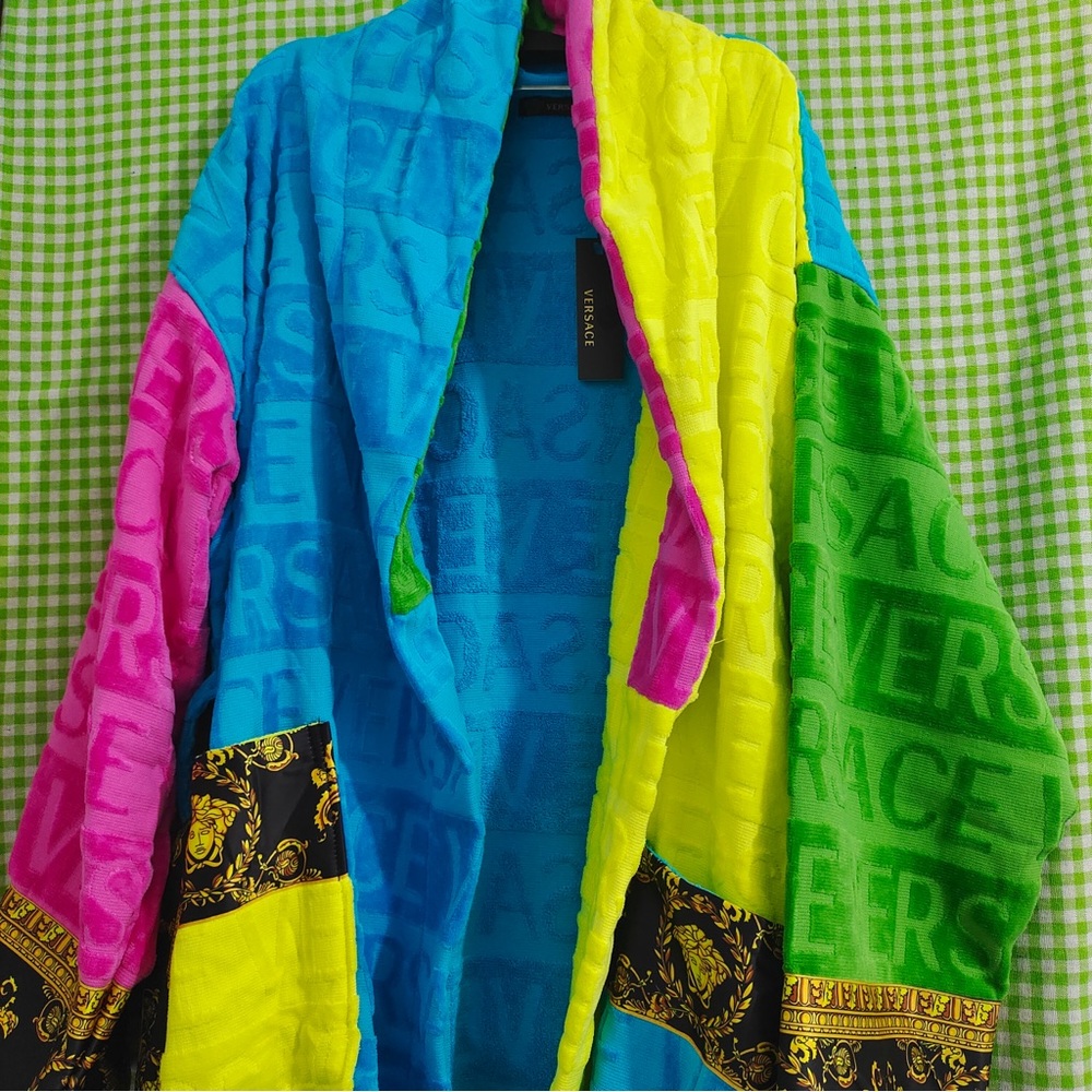 Versace Rainbow-Colored Jacquard Bathrobe
